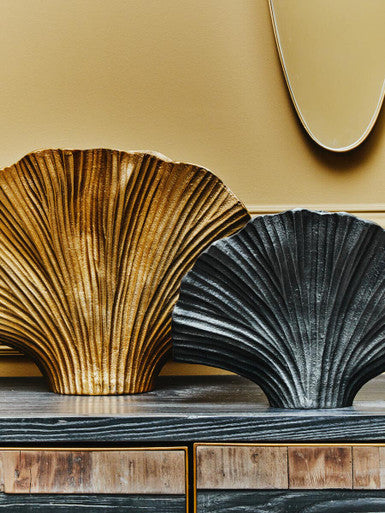 Orsina Danna Large Gold Ginkgo Leaf Vase – Sculptural Metallic Decor