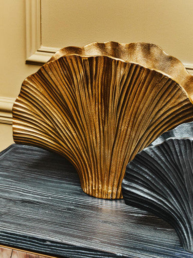 Orsina Danna Large Gold Ginkgo Leaf Vase – Sculptural Metallic Decor