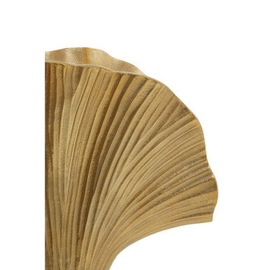Orsina Danna Large Gold Ginkgo Leaf Vase – Sculptural Metallic Decor
