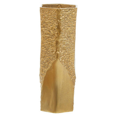 Orsina Dante Small Gold Textured Vase – Asymmetric Metallic Decor