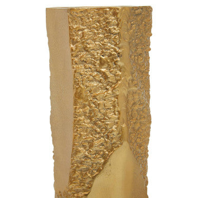 Orsina Dante Small Gold Textured Vase – Asymmetric Metallic Decor