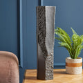 Orsina Dante Large Grey Textured Vase – Sculptural Contemporary Decor