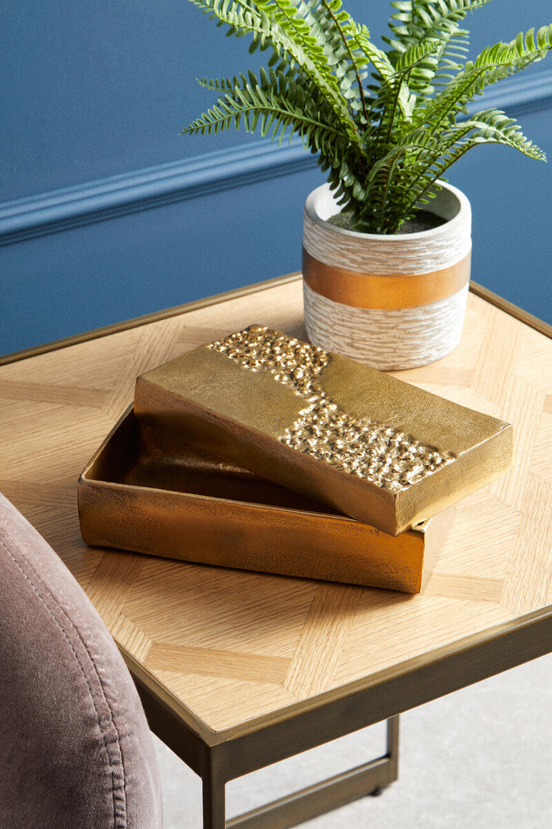 Orsina Dante Gold Textured Trinket Box – Luxury Jewellery Storage