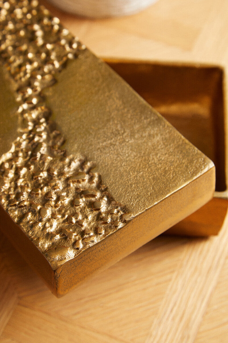 Orsina Dante Gold Textured Trinket Box – Luxury Jewellery Storage