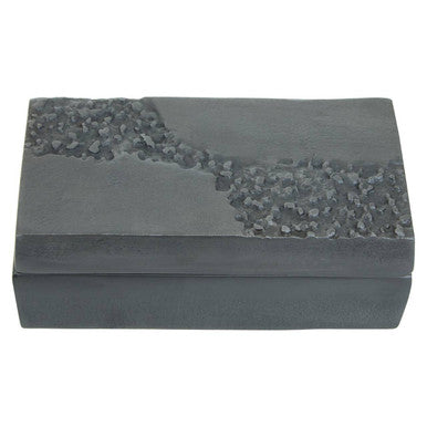 Orsina Dante Grey Textured Aluminium Trinket Box – Vintage Jewellery Case
