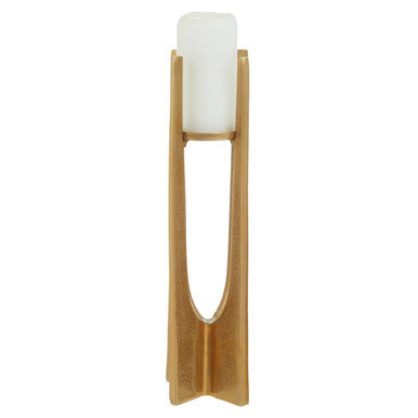 Orsina Dante Large Gold Aluminium Pillar Candle Holder – 80cm