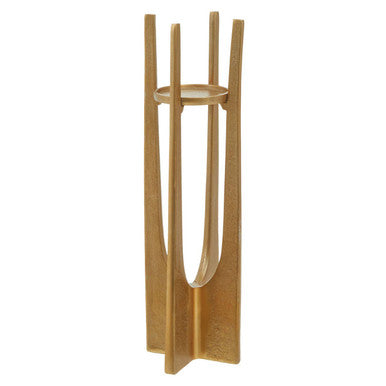 Orsina Dante Large Gold Aluminium Pillar Candle Holder – 80cm