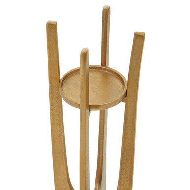Orsina Dante Large Gold Aluminium Pillar Candle Holder – 80cm