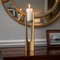 Orsina Dante Large Gold Aluminium Pillar Candle Holder – 80cm