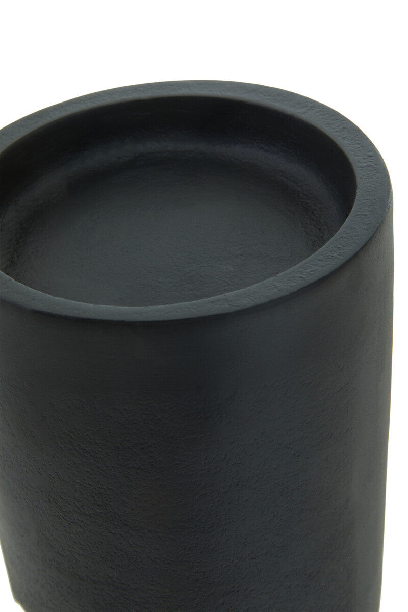 Orsina Daito Small Taper Candle Holder – Matte Black and Gold Aluminum