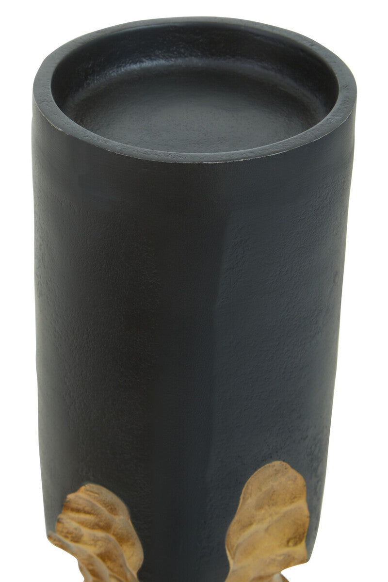 Orsina Daito Large Black and Gold Aluminium Taper Candle Holder
