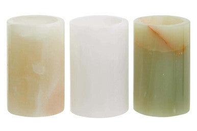 Orsina Oleena Onyx Tealight Holders – Set of 3 Natural Stone Decor