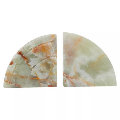 Orsina Oleena Onyx Bookends – Set of 2 Natural Stone Shelf Organizers