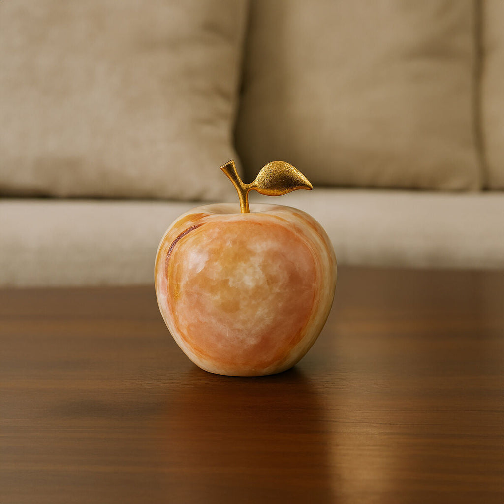 Orsina Oleena Onyx Decorative Apple with Gold Stem – Luxury Home Decor