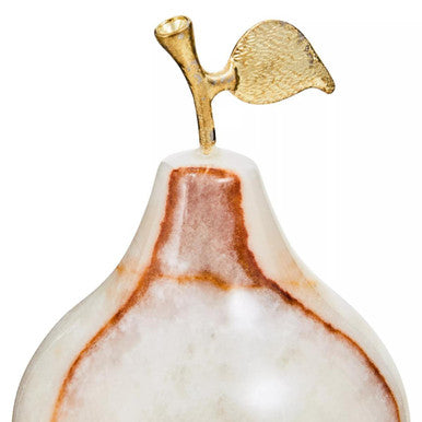 Orsina Oleena Onyx Decorative Pear – Sculptural Stone Home Ornament