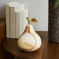 Orsina Oleena Onyx Decorative Pear – Sculptural Stone Home Ornament