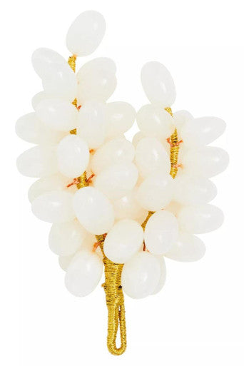 Orsina Oleena White Onyx Decorative Grapes with Gold-Tone Stem