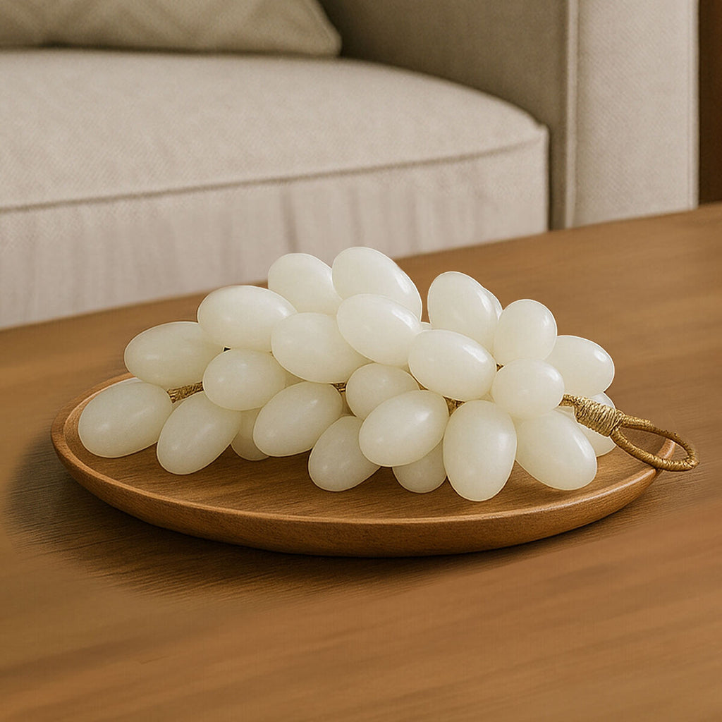 Orsina Oleena White Onyx Decorative Grapes with Gold-Tone Stem