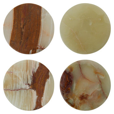 Orsina Oleena Onyx Coasters – Set of 4 Natural Stone Table Protectors
