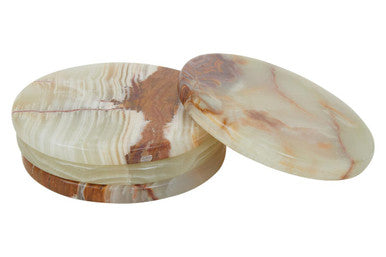 Orsina Oleena Onyx Coasters – Set of 4 Natural Stone Table Protectors