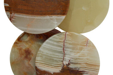Orsina Oleena Onyx Coasters – Set of 4 Natural Stone Table Protectors