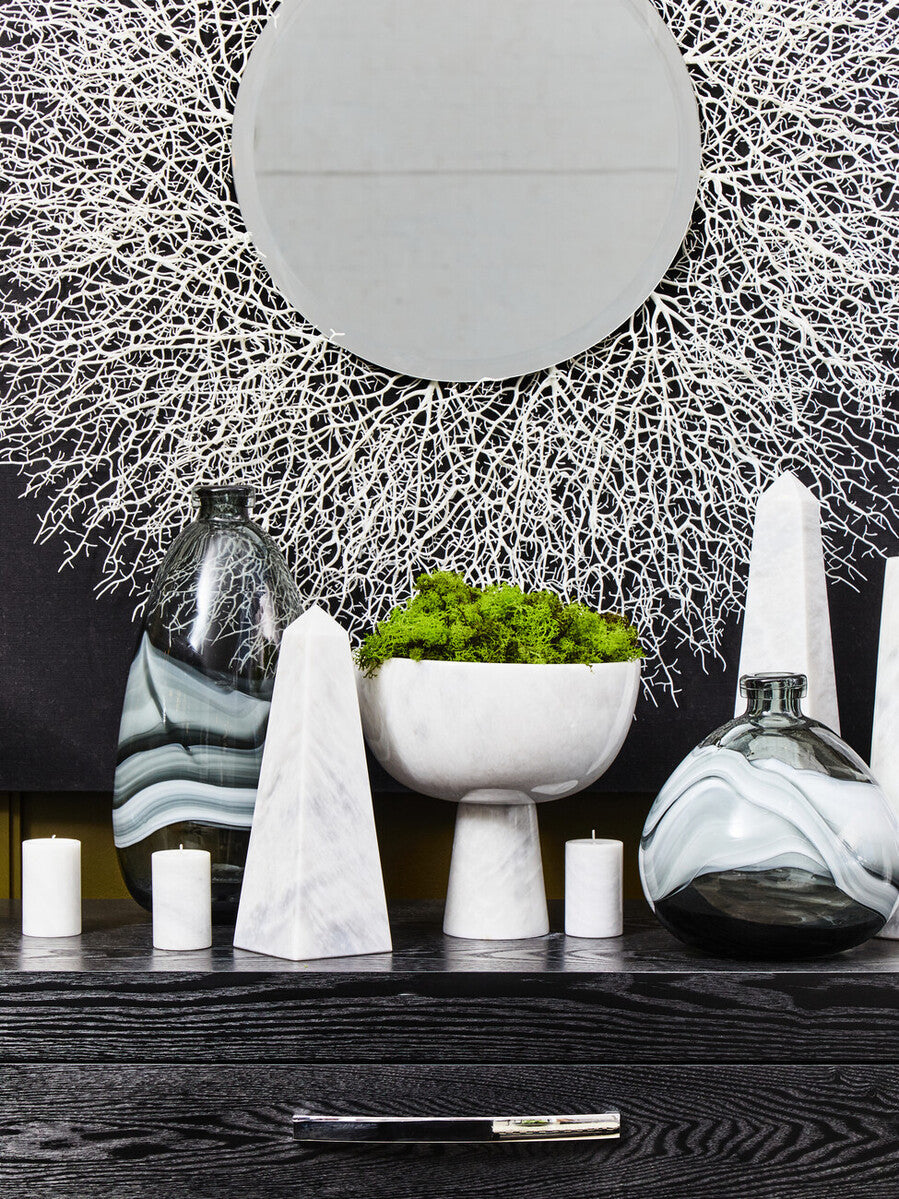 Orsina Salmo White Marble Tealight Holders – Set of 3 Candle Holders
