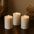 Orsina Salmo White Marble Tealight Holders – Set of 3 Candle Holders