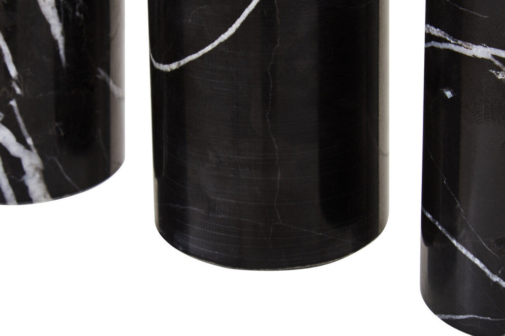 Orsina Salmo Black Marble Tealight Holders – Set of 3 Luxury Accents