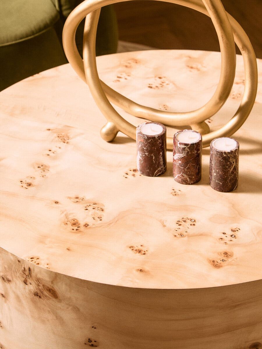 Orsina Salmo Red Marble Tealight Holders – Set of 3 Candle Holders