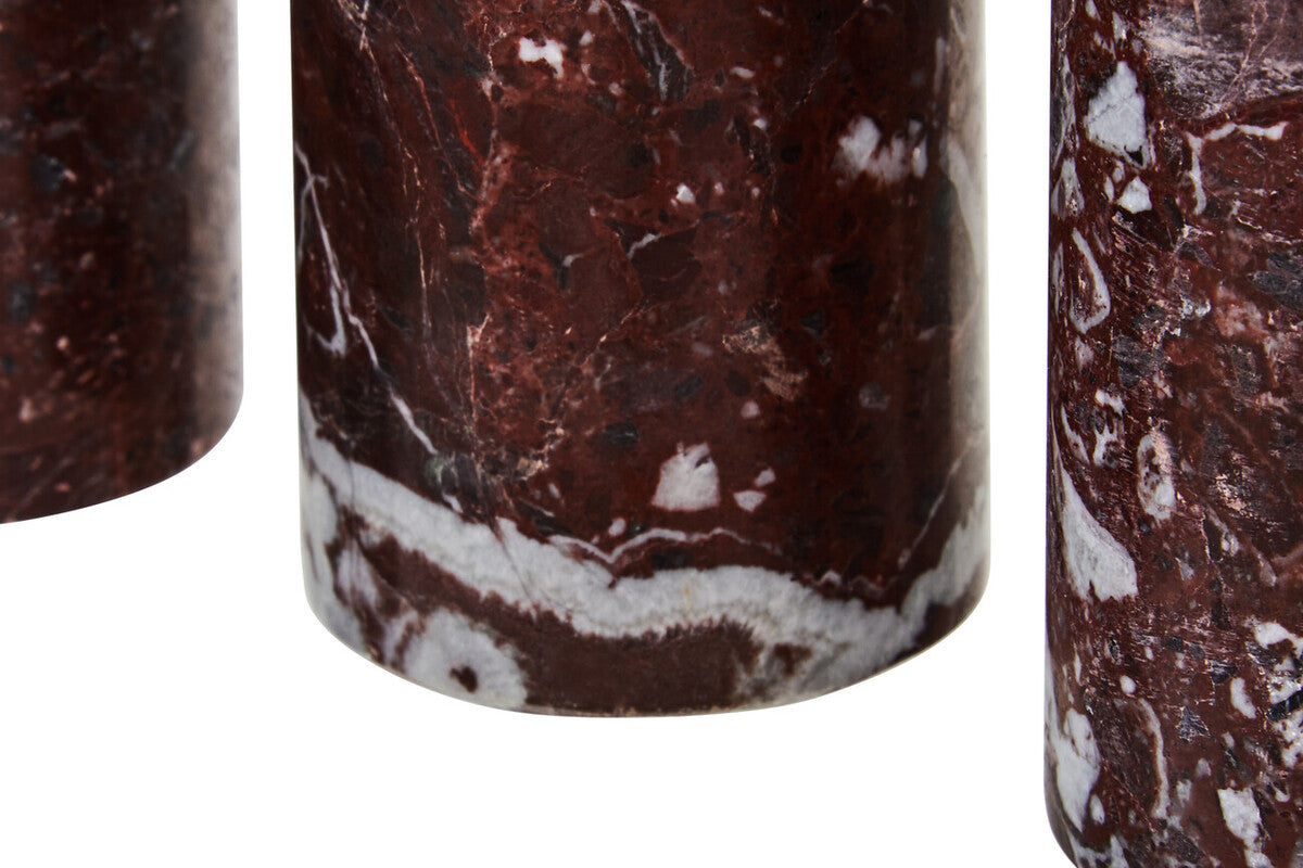 Orsina Salmo Red Marble Tealight Holders – Set of 3 Candle Holders