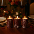 Orsina Salmo Red Marble Tealight Holders – Set of 3 Candle Holders