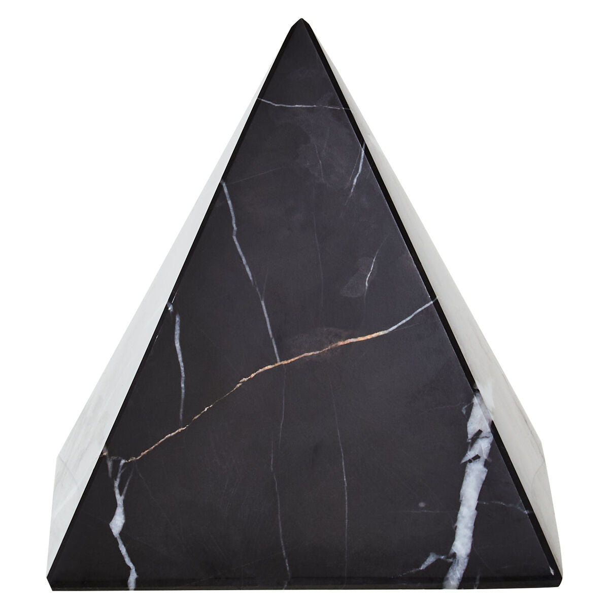 Orsina Salmo Marble Pyramid Ornament – Black Stone Geometric Decor