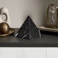 Orsina Salmo Marble Pyramid Ornament – Black Stone Geometric Decor