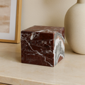 Orsina Salmo Marble Cube Ornament – Modern Geometric Stone Sculpture