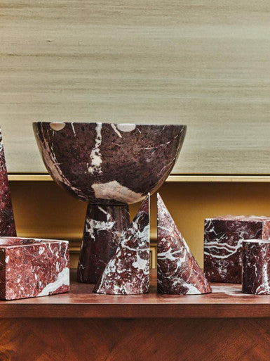 Red Marble Bookends by Orsina – Set of 2 Polished Stone Book Supports