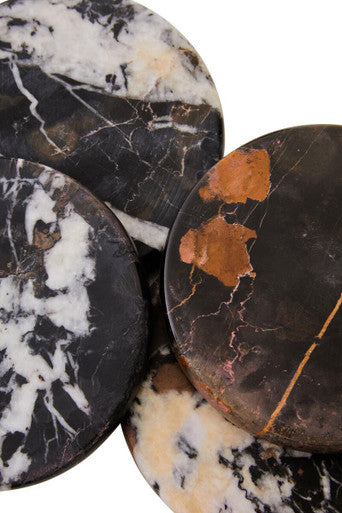 Orsina Salmo Black Marble Coasters – Set of 4 Square Stone Coasters