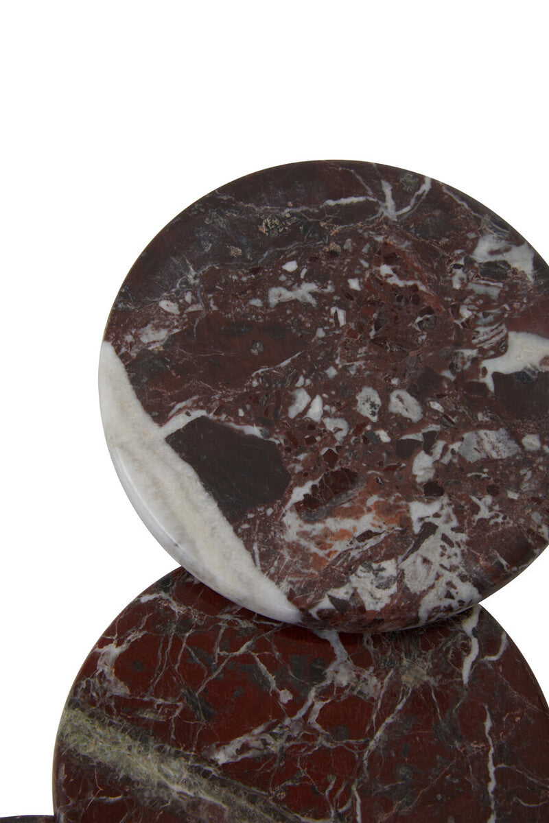 Orsina Salmo Red Marble Coasters – Set of 4 Polished Natural Stone