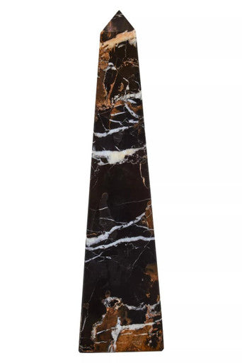 Orsina Salmo Large Black Marble Obelisk | Luxury Geometric Decor