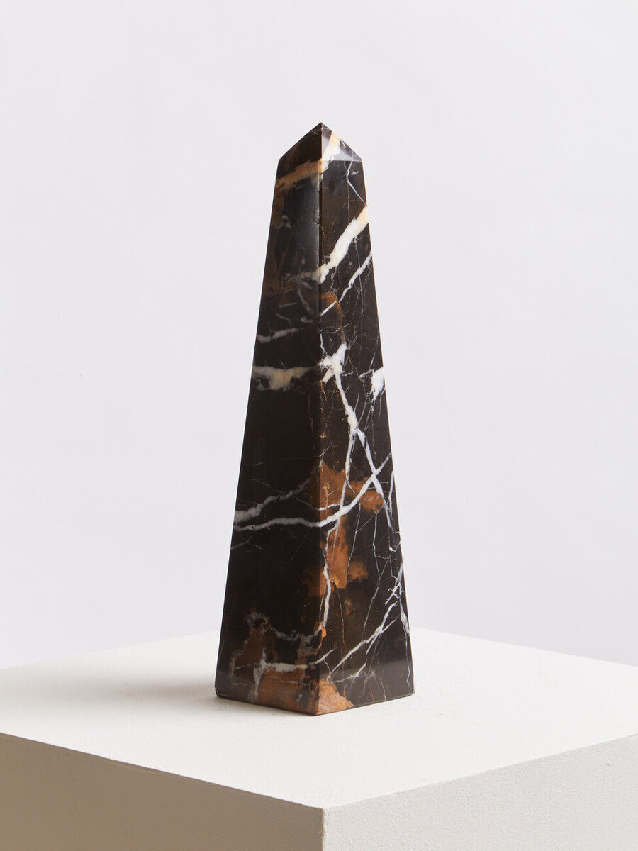 Orsina Salmo Large Black Marble Obelisk | Luxury Geometric Decor