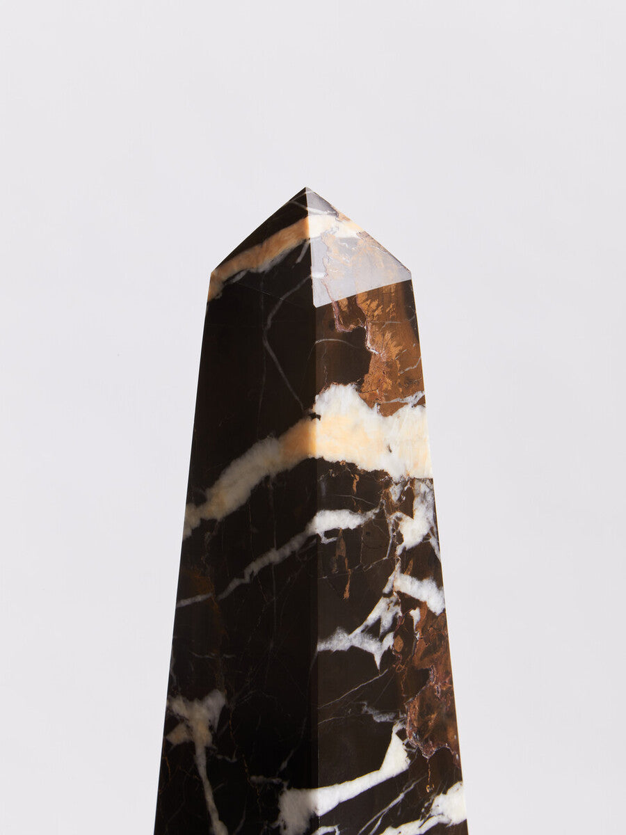 Orsina Salmo Large Black Marble Obelisk | Luxury Geometric Decor