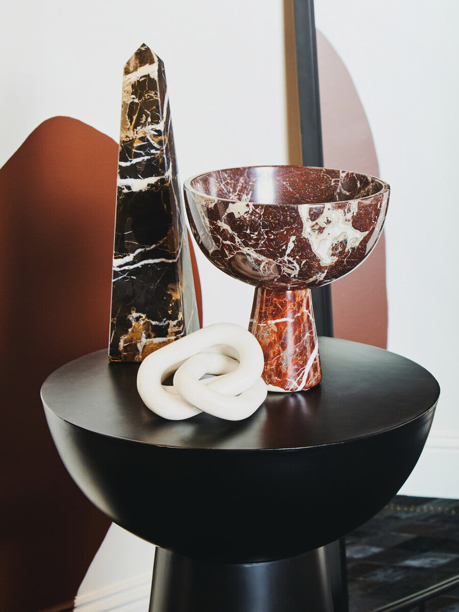 Orsina Salmo Large Black Marble Obelisk | Luxury Geometric Decor