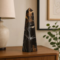 Orsina Salmo Large Black Marble Obelisk | Luxury Geometric Decor