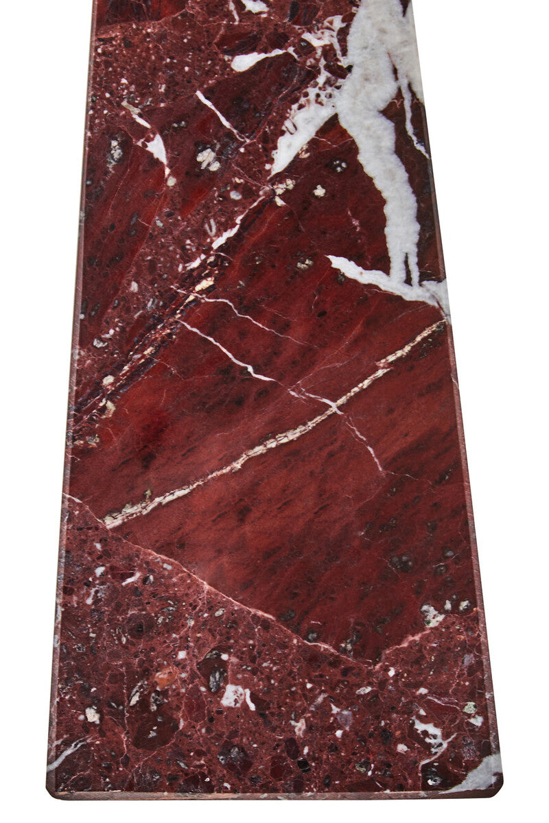 Orsina Salmo Small Red Marble Obelisk – Sculptural Home Decor Accent