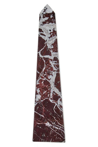 Orsina Salmo Large Red Marble Obelisk – Modern Stone Home Decor