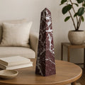 Orsina Salmo Large Red Marble Obelisk – Modern Stone Home Decor