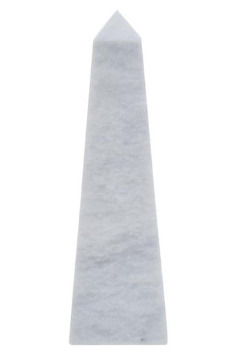 Orsina Salmo Small White Marble Obelisk – Modern Home Decor Sculpture