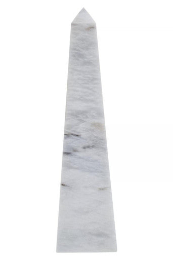 Orsina Salmo Large White Marble Obelisk – Modern Sculptural Decor