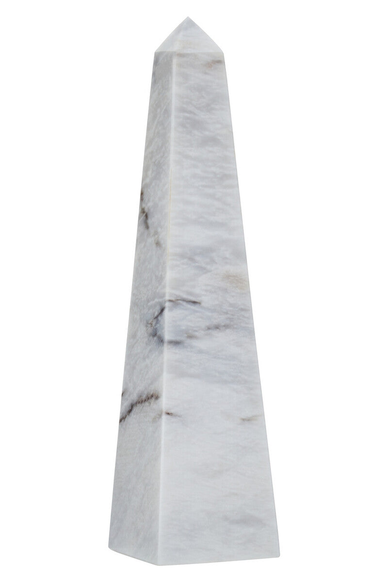 Orsina Salmo Large White Marble Obelisk – Modern Sculptural Decor