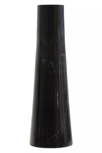 Orsina Salmo Black Marble Tapered Vase – Polished Stone Decor