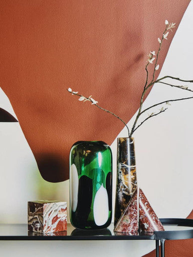 Orsina Salmo Black Marble Tapered Vase – Polished Stone Decor